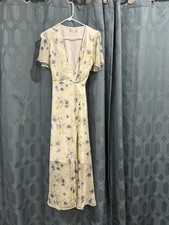 Altar’d State Floral Maxi Wrap V-Neck Dress Chiffon Cottagecore Boho Wedding M