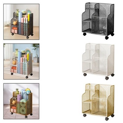 Rolling Yoga Matte Lagerung Rack mit Rädern für Hanteln Foam Roller Home Gym