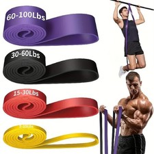 Set of 4 Heavy Duty Resistance Band Loop Exercise Yoga Workout Power Gym Fitness