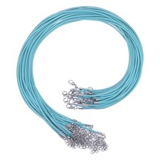 20Pcs Waxed Necklace Cord Bulk Lake Blue 2mm Dia 18" Necklace String Rope