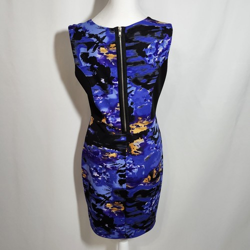Cynthia Rowley Women's Size 6 Sleeveless Black Purple Dress Back Zip - Picture 3 of 6