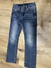 BKE Conner Bootleg Jeans Girls 8 Regular Blue Distressed Bootcut Denim