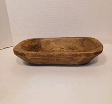  Wooden Dough Bowl Handmade Primative, Farmhouse Decor Small 10”x 6.5” 