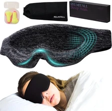 Relmitall Sleep Mask - 100% Light Blocking Sleep Mask for Side Sleepers w/ Case
