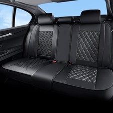 Black Leather Back Row Seat Cover for Cars - Rear Seat Covers