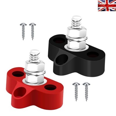 200A Stromverteiler Reihenklemme - 2 Stück Rot & Schwarz Sammelschienen Paket