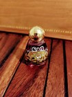 Vintage Miniatur Bohemian Glass Perfume Bottle Czech Glass Gold Pink Handpainted — photo 2