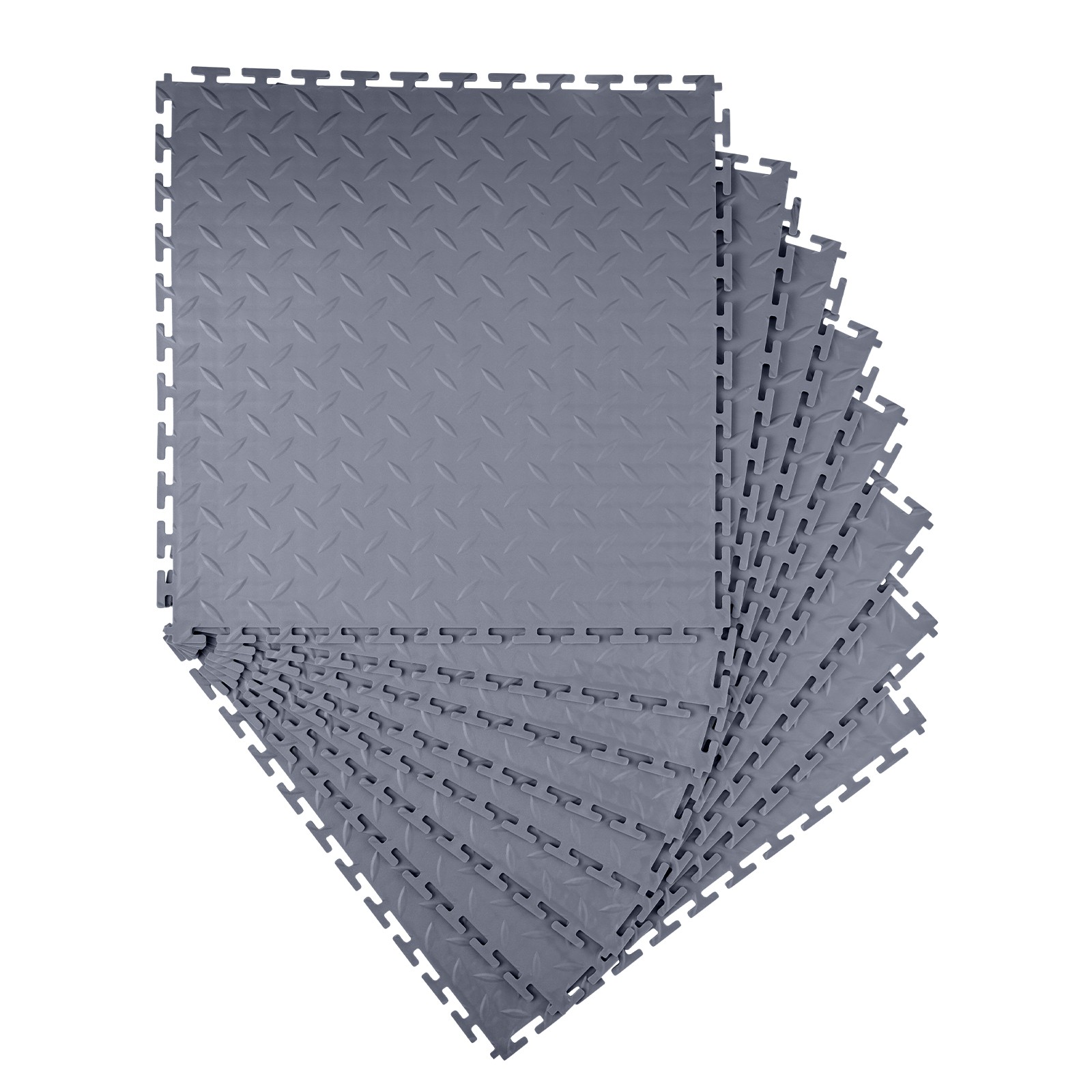 Plancher de garage PVC clipsable gris graphite Uimoso 513x513mm revêtement sol atelier 5mm