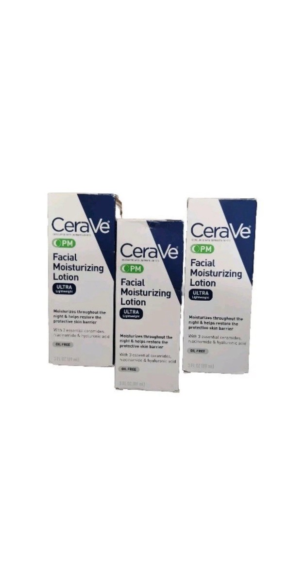 Cerave PM 3 fl. oz. Facial Moisturizing Lotion Lot of 3 | eBay