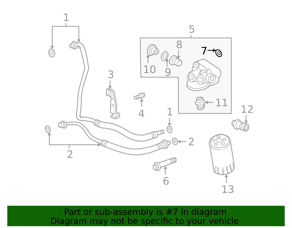 JUNTA ADAPTADORA FILTRO ACEITE GM ORIGINAL 2003-2011, PIEZA OEM NUEVA, P/N 12573044 Foto 3 de 4