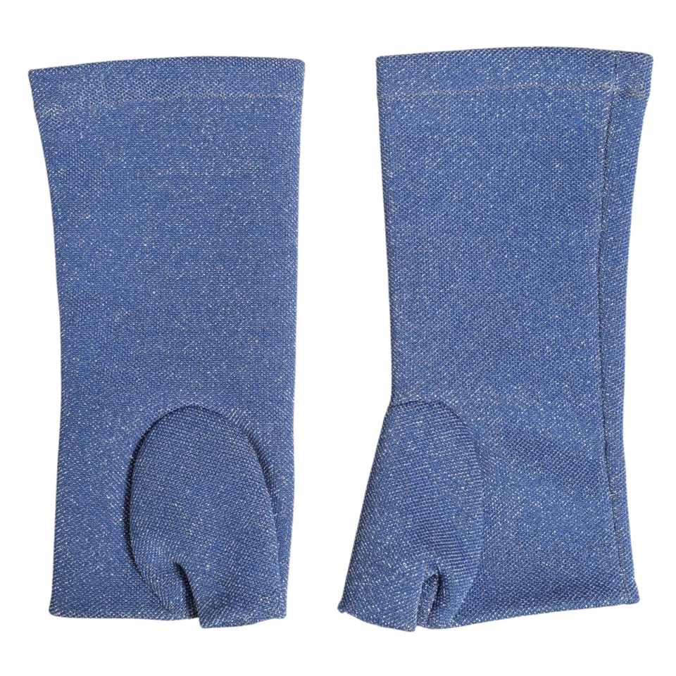 Guantes DOLCE & GABBANA Azul Logo Sin Dedos Longitud de Muñeca Mitón 7.5 / M 730usd Foto 2 de 4