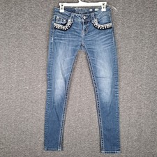 Miss Me Jeans Womens 26 Skinny Signature Rise Stretch Denim Embellished Pockets