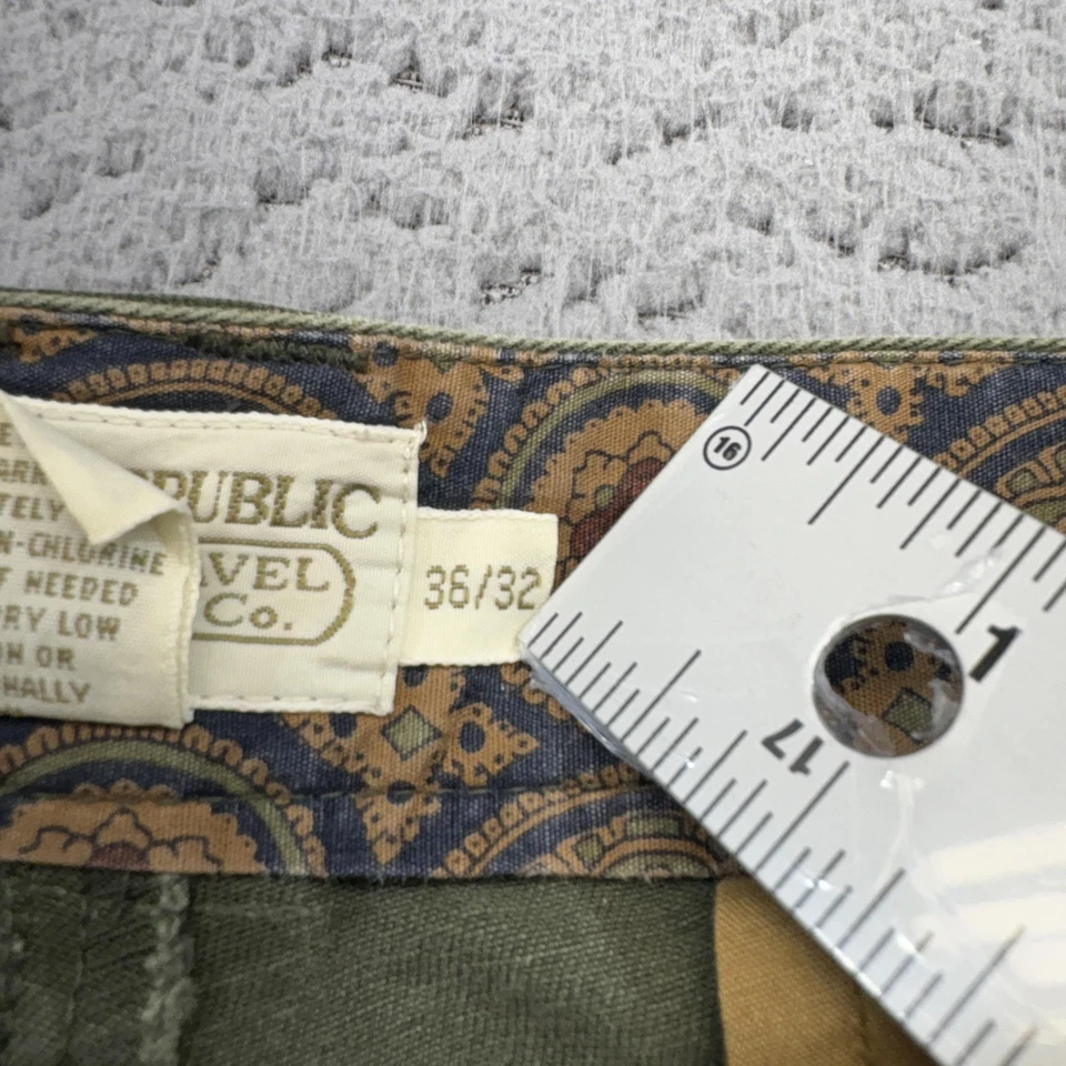 Pantalones De Colección Banana Republic Hombres 33x28 Verde Plisado Chino Safari Etiqueta 36x32 Años 90 Foto 4 de 4