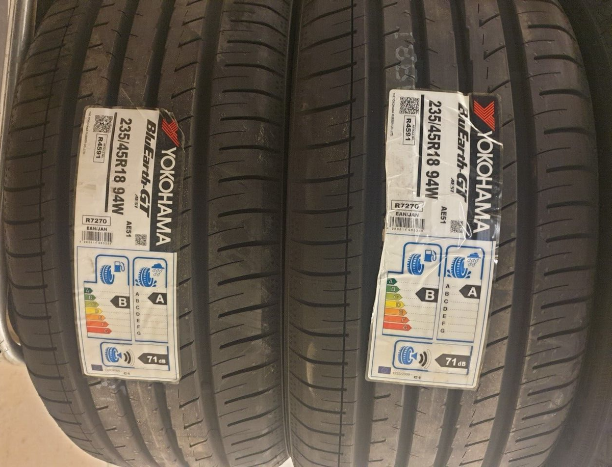 2X NEW YOKOHAMA AE51 GT 235/45 ZR18 94W UHP CAR TYRES 235 45 18