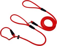 Luxury Slip Lead Dog Leash with 2 Handles - 7FT Adjustable for Small Dogs