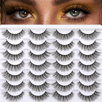 Wimpern Natural Look Cat Eye Wispy False Eyelashes Fluffy Volume Long Fake Eye La