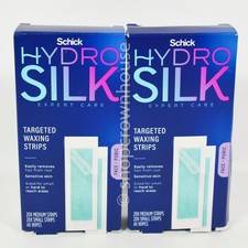 2 Schick Hydro Silk TARGETED WAXING STRIPS for Face  Pubic Hair Removal