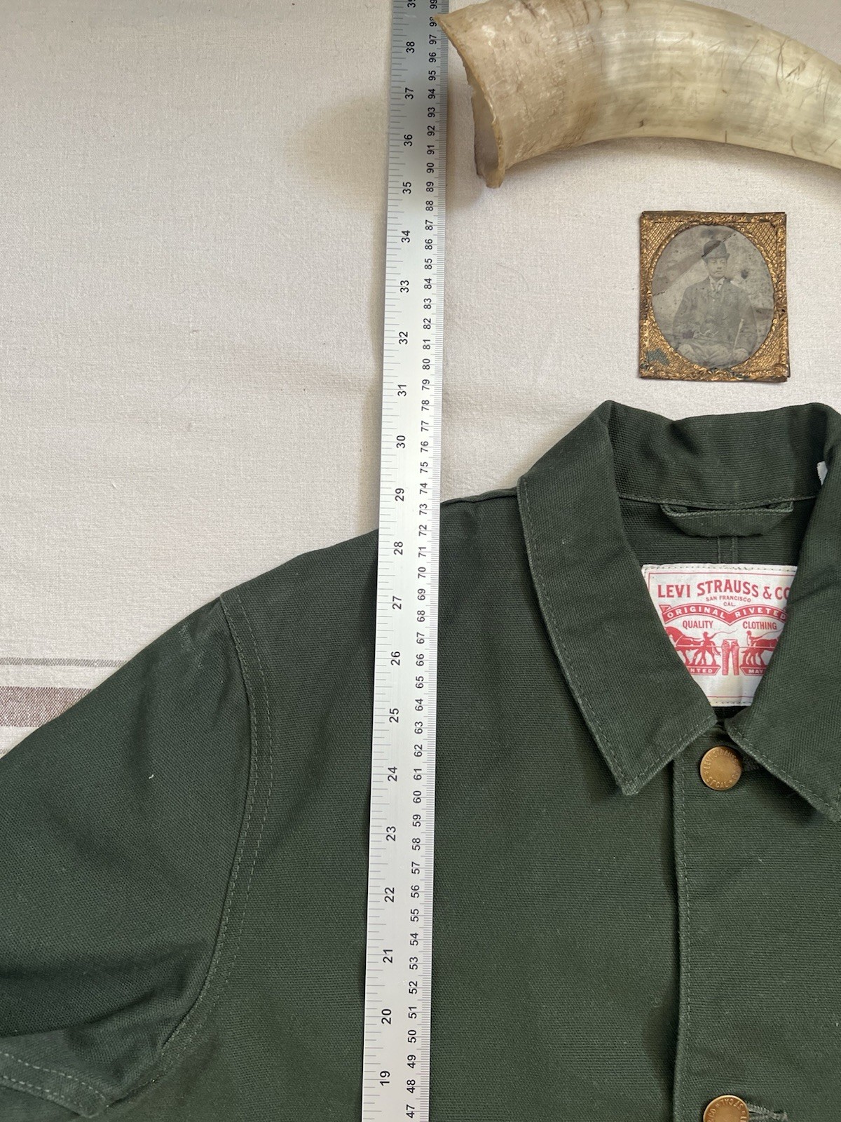 Levi's Engineer Chore Jacket M Green Duckcloth Ra… - image 8