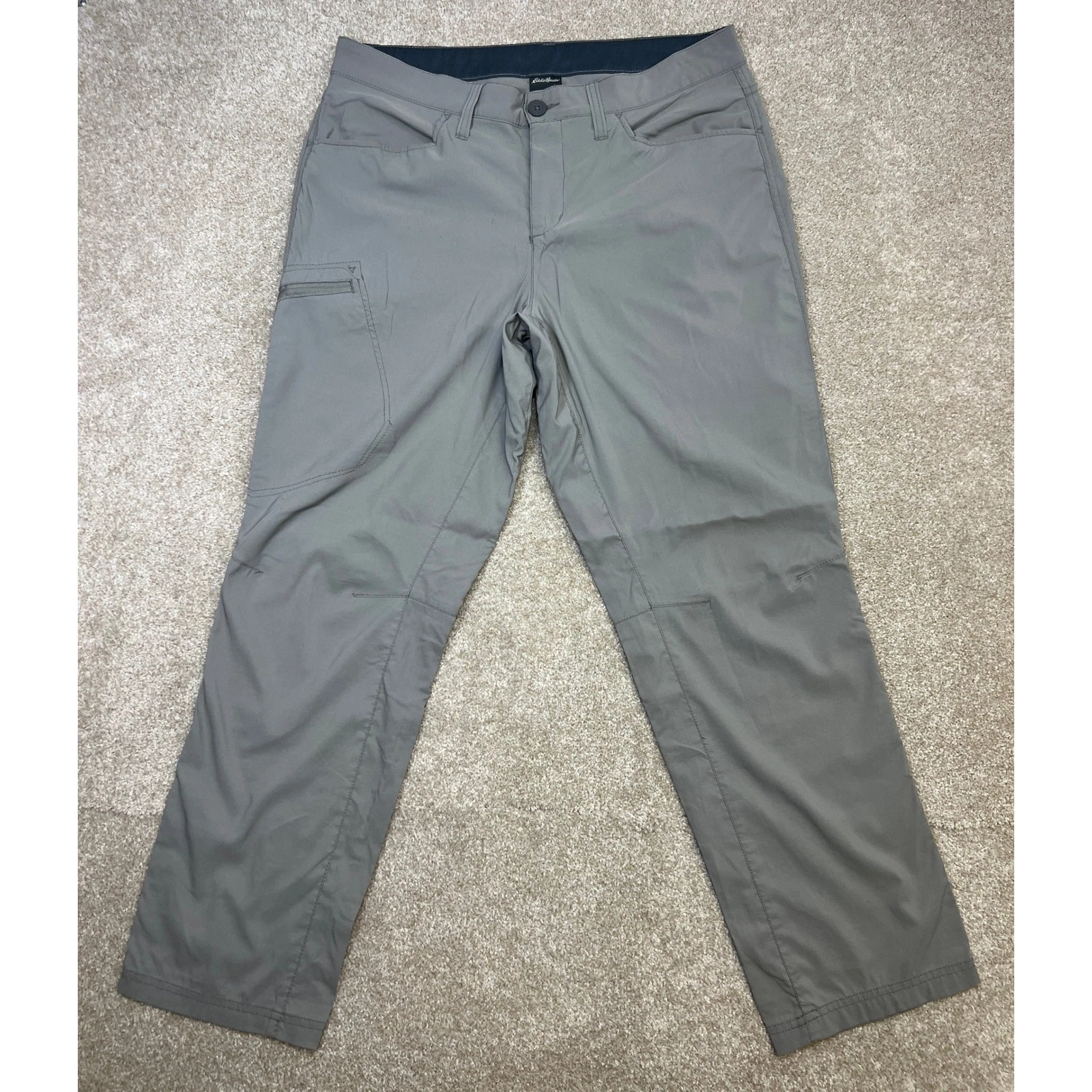Eddie Bauer Men's Outdoor Hiking Pants Size 34x30 Gray Nylon Spandex Cargo