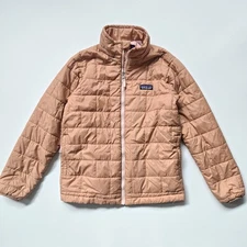 Patagonia Nano Puff Brick Quilt Jacket Girls Kids Medium 10 M Terra Pink