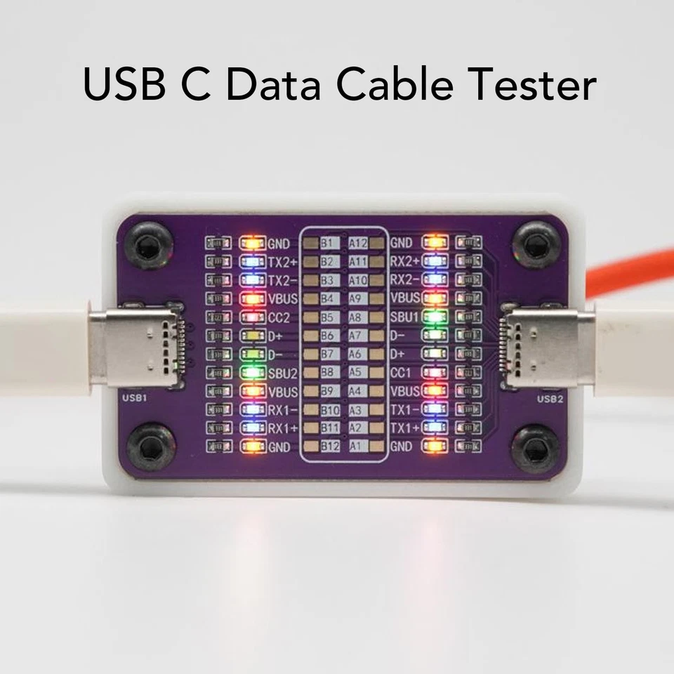 USB C Cable Tester 24 Pin Power And Data Transfer Checker USB C Data Wire Te NEW - Image 2 of 4