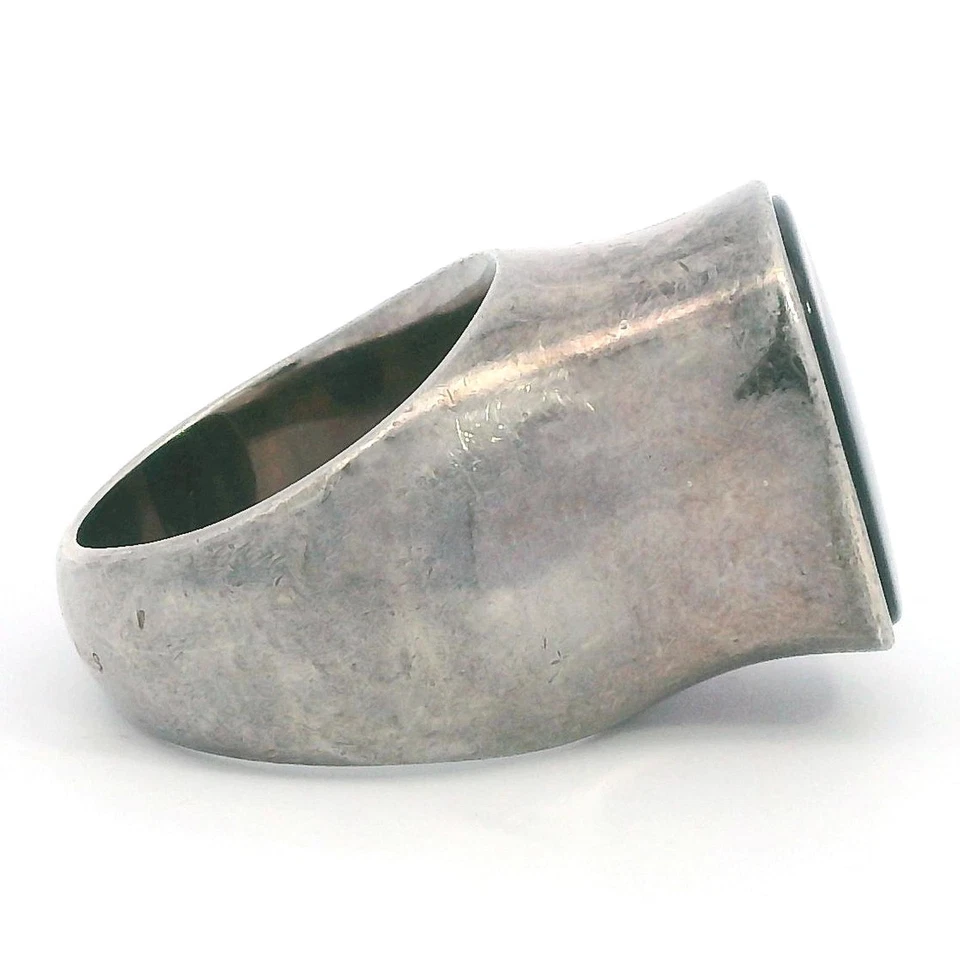 Anel de sinete Joachim S'paliu prata esterlina ônix preto - Imagem 2 de 4