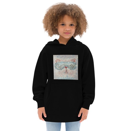 Snow cat Kids fleece hoodie - Picture 5 of 10