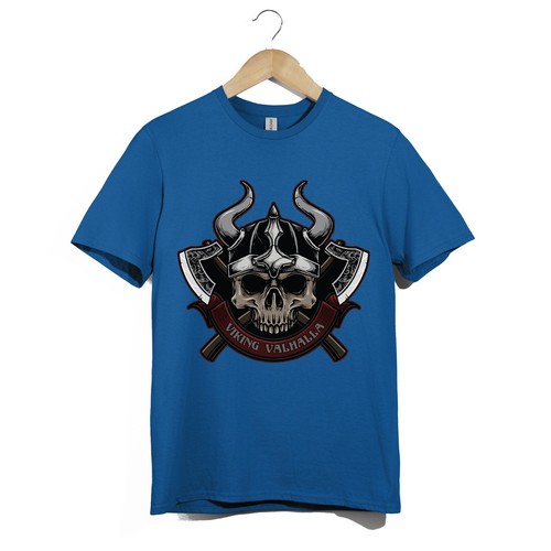 Viking Valhalla Skull Axes T-Shirt | Norse Warrior Unisex Tee|Nordic Skull Shirt - Picture 16 of 20