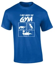 Funny T-Rex Hates The Gym T-Shirt Workout Push Up Humor Novelty Tee