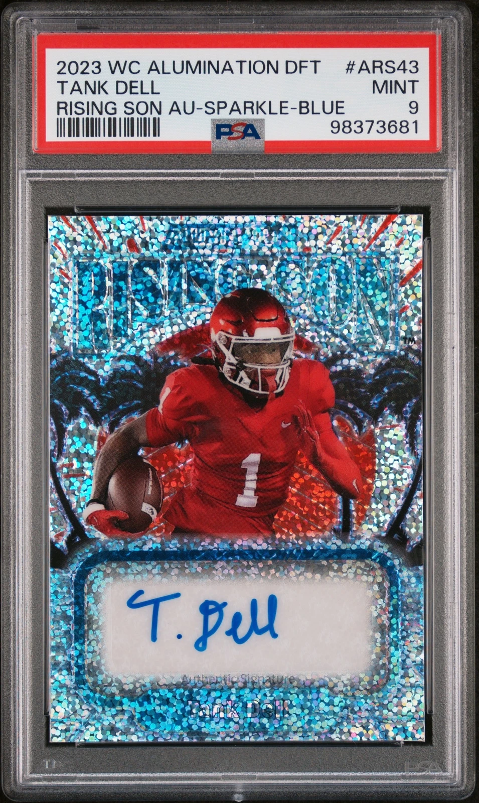 Tank Dell Wild Card Alumination Draft Rising Son Autographs #ARS43 Sparkle-Blue