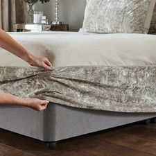 Catherine Lansfield Crushed Velvet Divan Base Wrap Elasticated 3 Colours