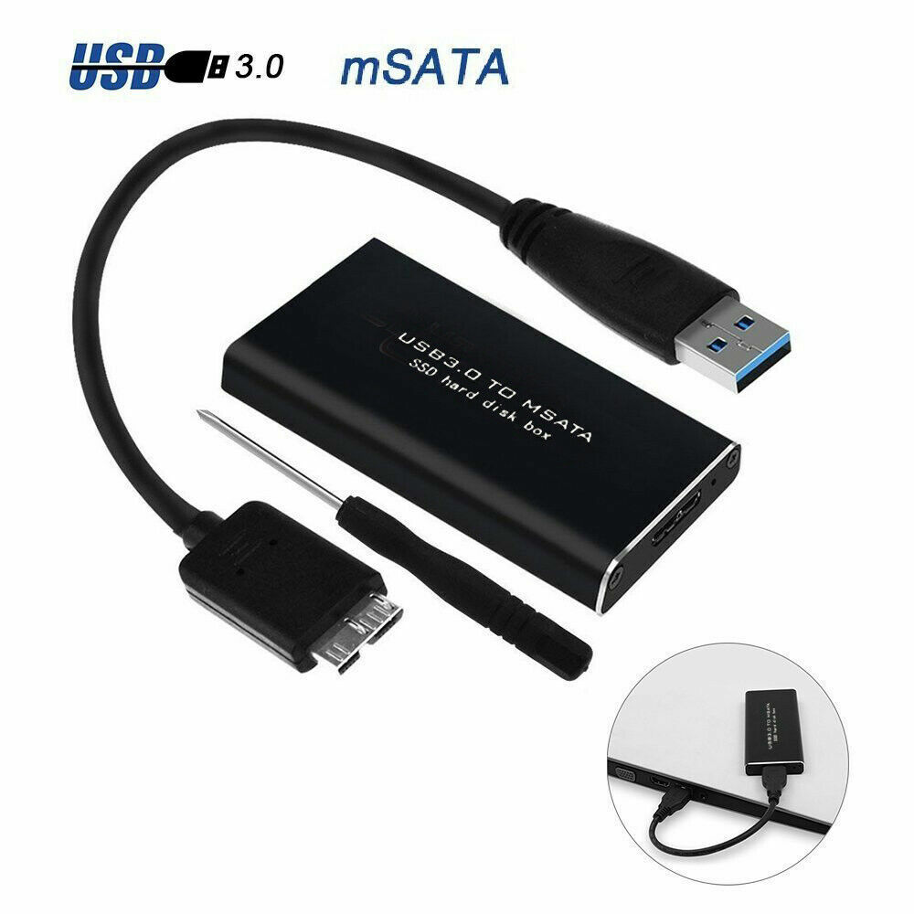High Speed 6Gbps Converter Adapter Enclosure Case External mSATA SSD to USB 3.0