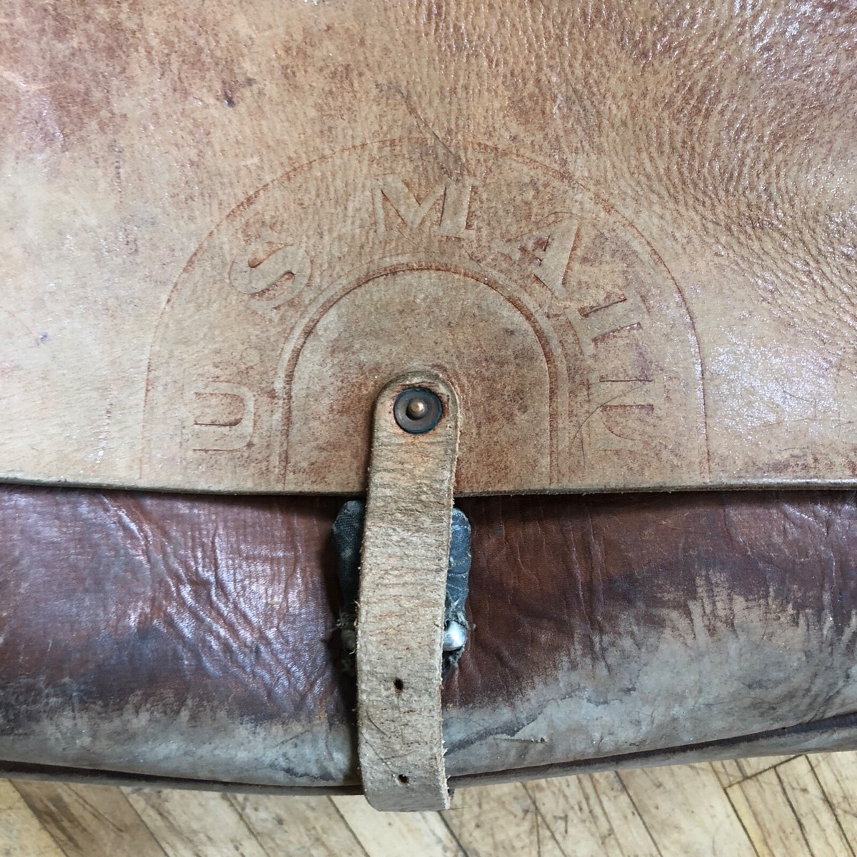 Vintage 1963 Mr Zip Leather U.S Postal Service Carrier Bag Vintage 1963 Mr Zip Leather U.S Postal Service Carrier Bag