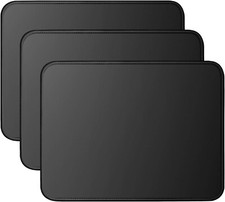3 - Mouse Pads Textured with Stitched Edges Non-Slip Black 11" x 8-3/4" x 1/8" 
