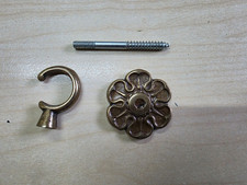 8x Deckenhaken Schraubhaken Zierhaken Metall Antik Goldbraun Raffhaken Wandhaken