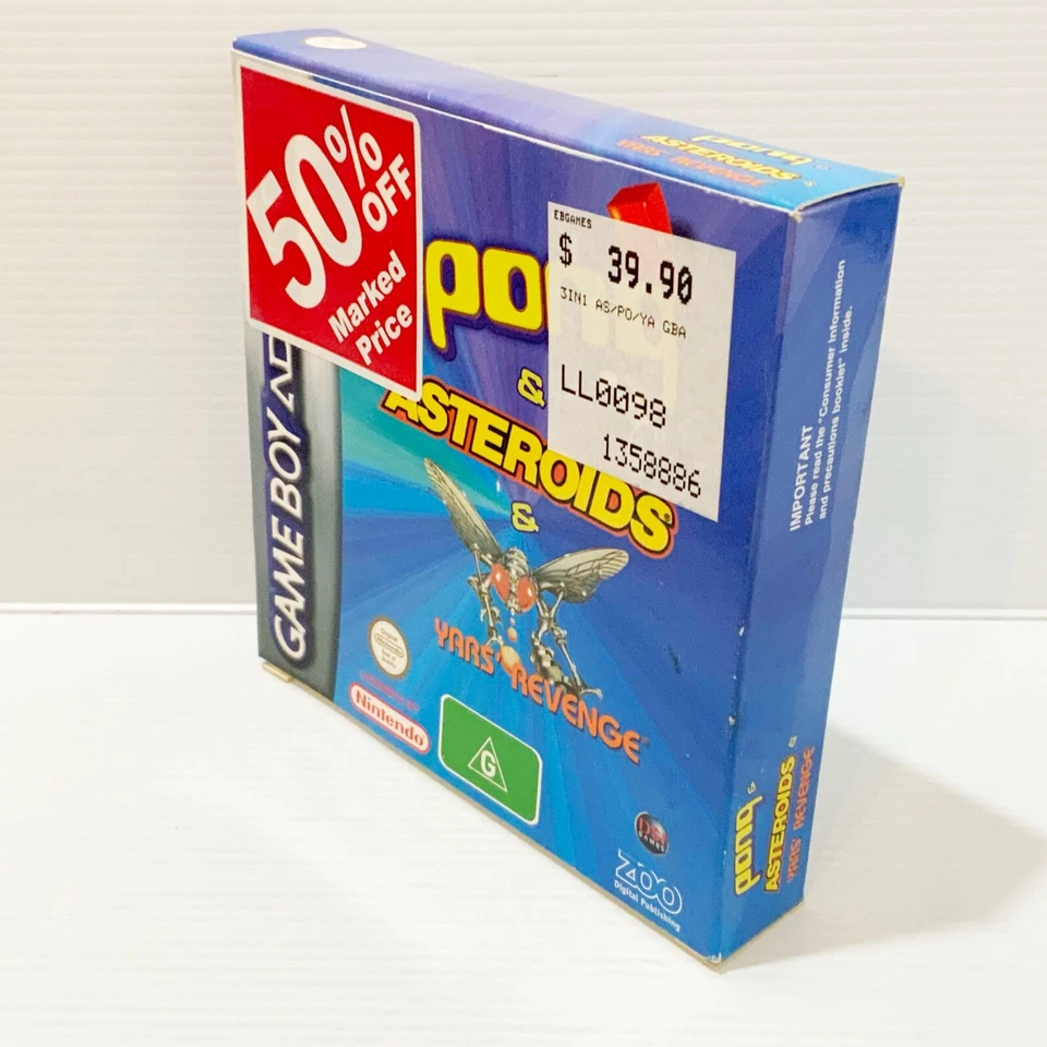3 In 1 - Pong / Asteroids / Yars Revenge + Box, Manual, Insert CIB - GBA - VGC - Image 4 of 4