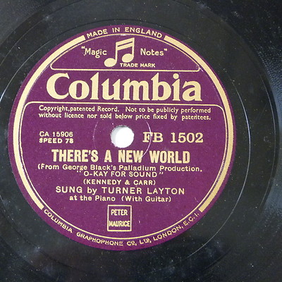 78rpm TURNER LAYTON there`s a new world / a star fell out of heaven