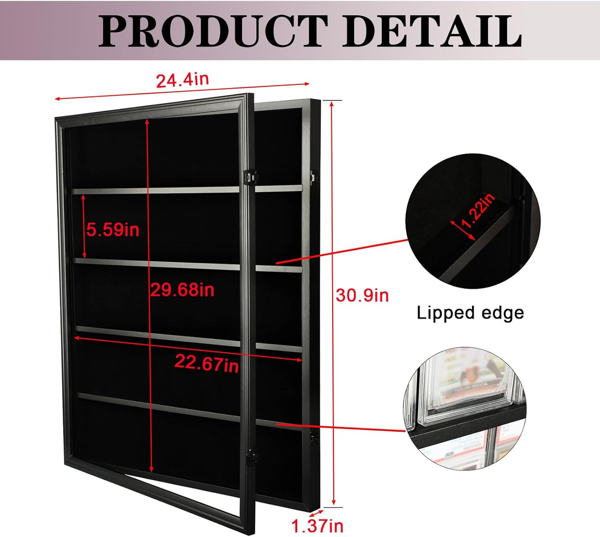 Wall-Mount Baseball Card Display Case with UV Protection - Black Acrylic |  eBay
