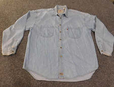 Vintage levis denim shirt xl mens button up red tab retro button up 90s