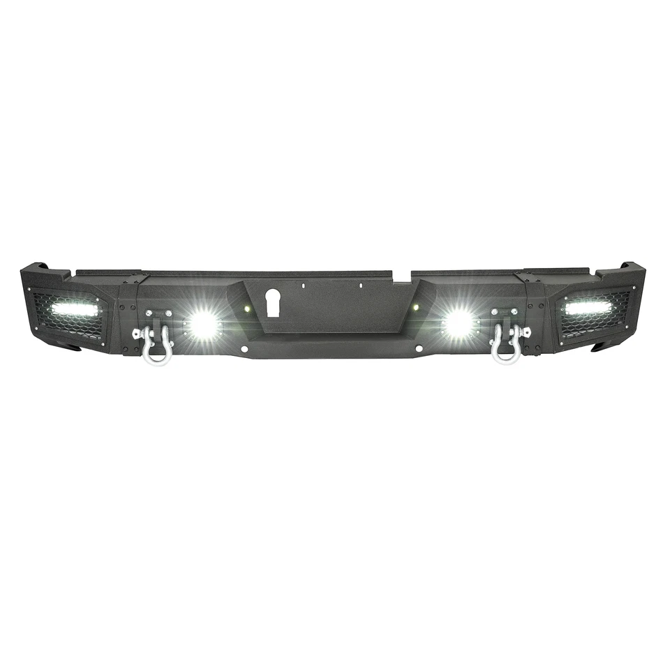 Parachoques trasero de acero con recubrimiento en polvo para Ram 2500/ 3500 2019 20 21 2022 2023 con luz Foto 2 de 4