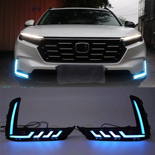 Fit 2023-2025 Honda CRV CR-V Pair LED Turn Signal DRL Fog Lights W/Sensor Hole - Picture 3 of 10