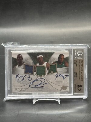 2008 UD Exquisite Kevin Garnett Paul Pierce Davis Patch Auto /3