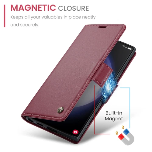 Custodia telefono in pelle PU per Samsung S24 S23 S22 S21 S20 slot scheda supporto pieghevole - Foto 64 di 66