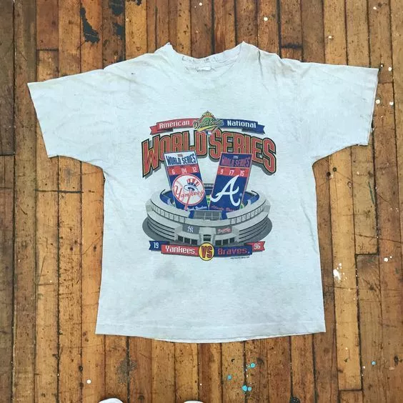 Vintage 1996 World Series New York Yankees - Atlanta Braves Double Sided  T-Shirt