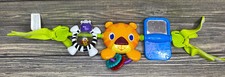 Bright Starts Take Along Baby Carrier Toy Bar Zebra Tiger Spinning Rattle 13"