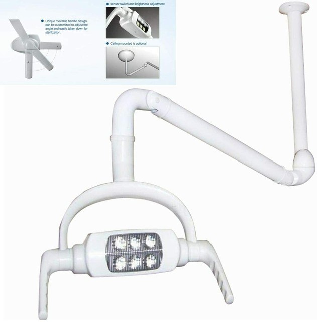 圖片 1 - 360°Dental Ceiling Mounted Arm 6 LED Sensor Shadowless Dental Operating Lamp CE