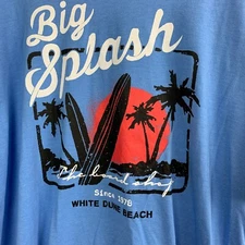 Chaps T-Shirt Men's Blue Graphic Logo "Big Splash The Board Shop" Size XL NEW