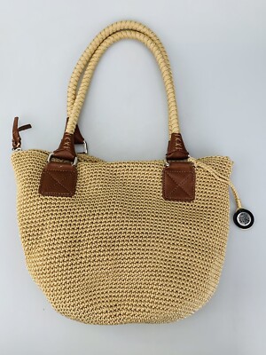 Vintage The Sak Purse Crochet Knit Woven Shoulder Bag Tote
