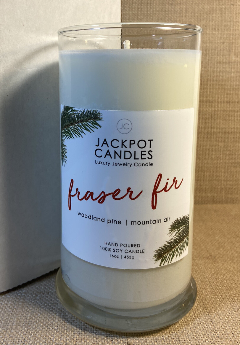 Jackpot Candles Fraser Fir Hand Poured Soy Candle 16oz Woodland Pine  Mountain
