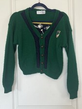 Vintage The Eagles Eye Kids Knit V Neck Sweater Winter Ski Size M 10-12 Skier